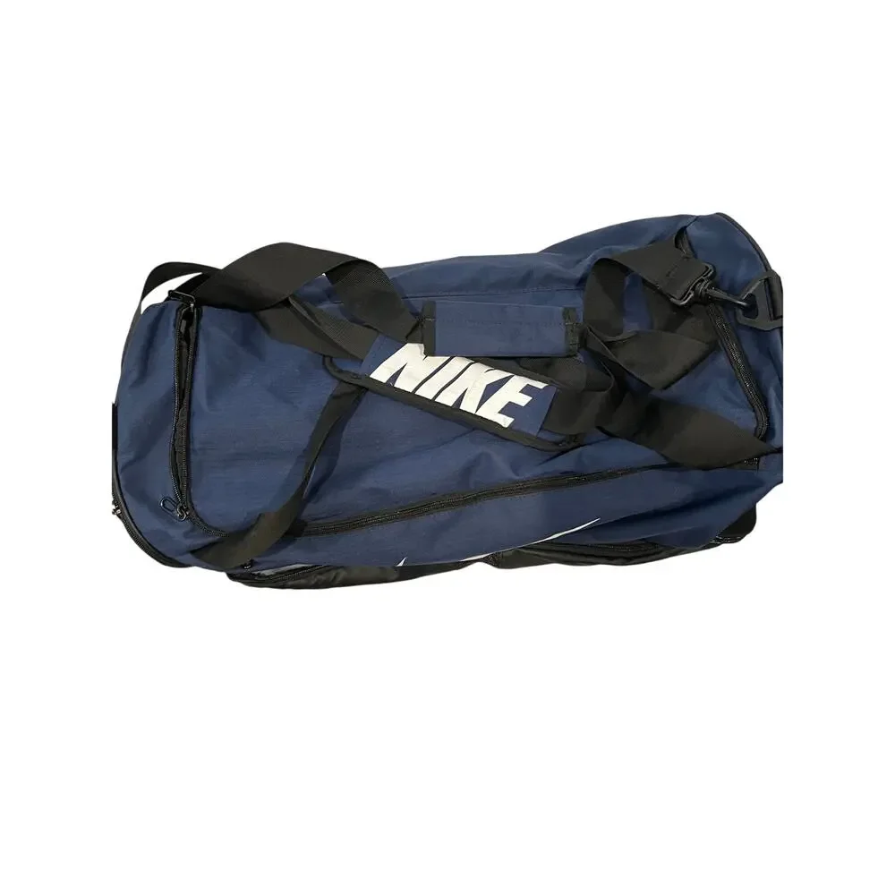 Nike Brasilia Blue Black 9.5 Medium 60L Duffel Gym Bag